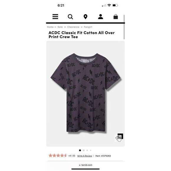 Plus size 2x torrid ac dc slash pin distressed tee t shirt top destroyed - Picture 3 of 3